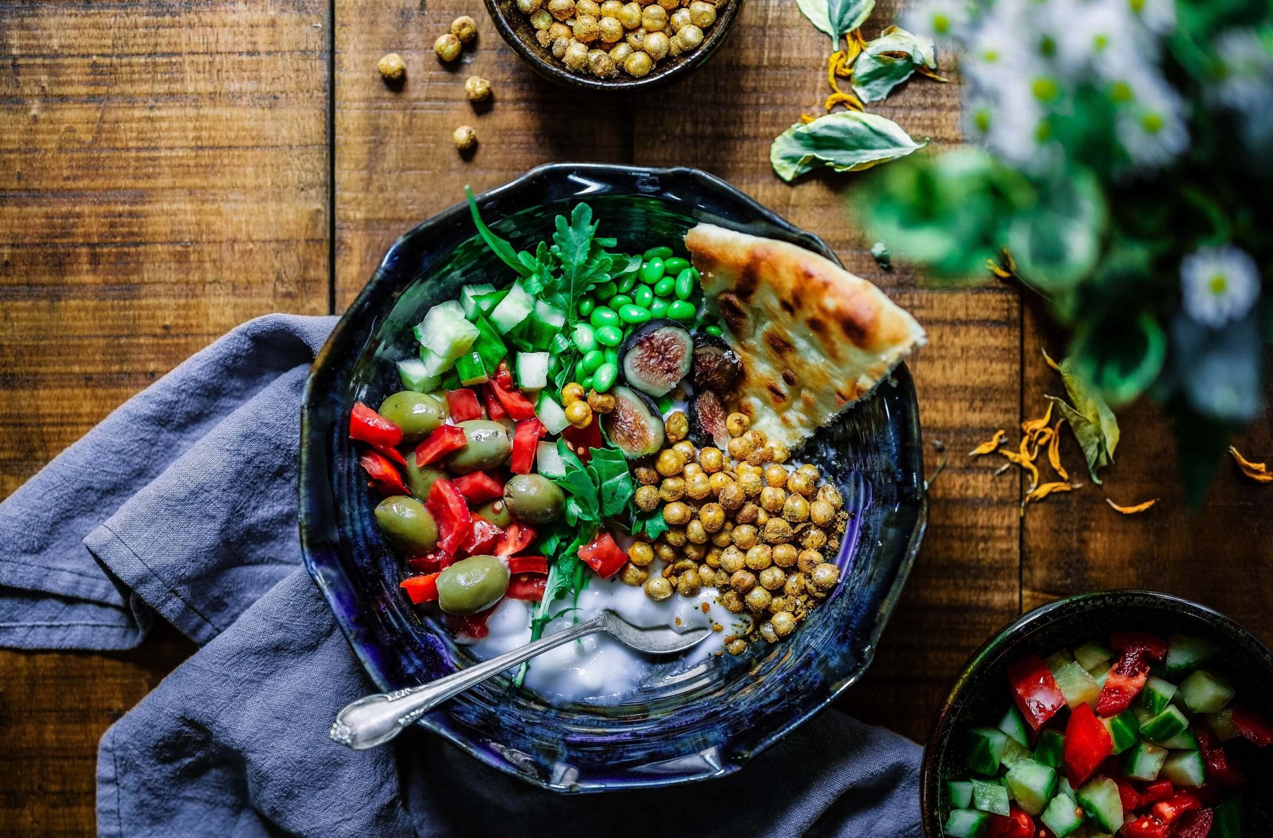 Lunch Favourite with Salad, Naan And Beans – The Sharing Table